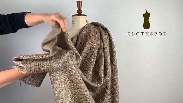 ‘Cassia’ cinnamon & coffee linen mix bouclé fabric смотреть онлайн