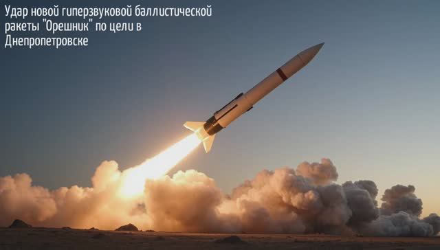 Удар новой гиперзвуковой баллистической ракеты "Орешник" по цели в Днепропетровске смотреть онлайн