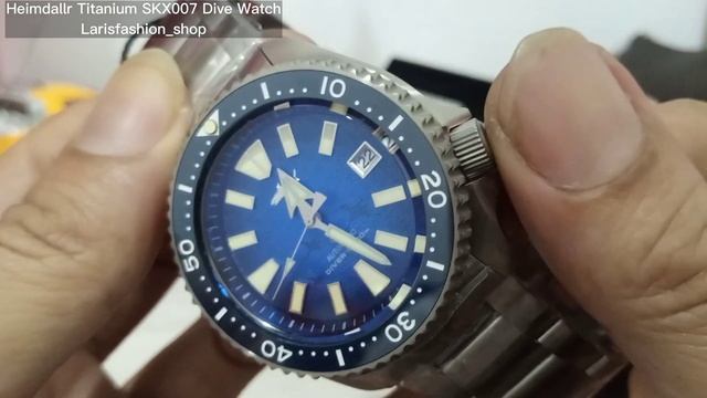 Heimdallr Titanium SKX007 Dive Watch Blue смотреть онлайн