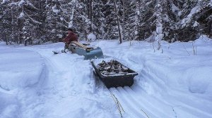 Мототолкач - испытание снегом и железом.