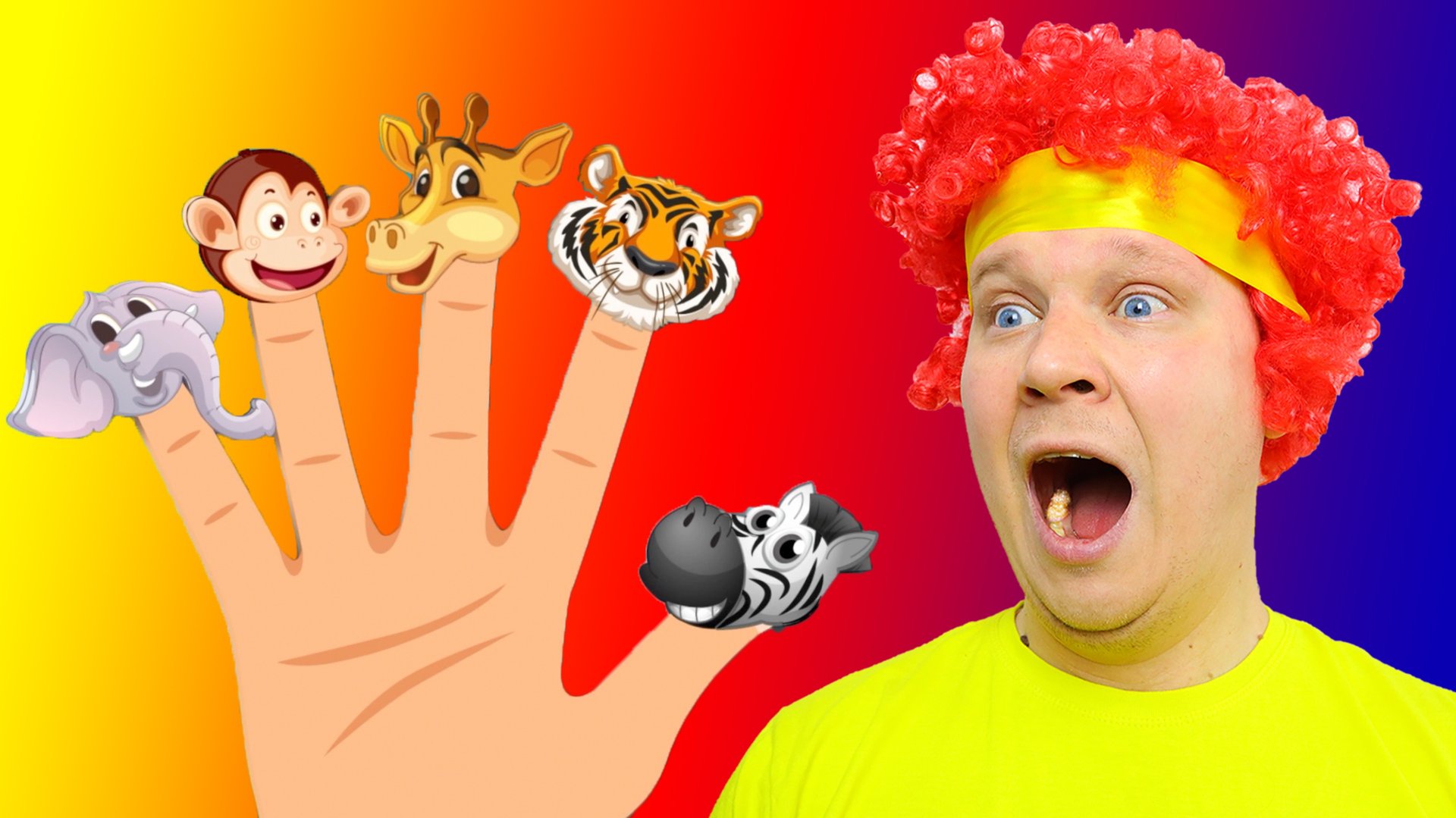 Детская песенка про семью пальчиков - Учим животных на английском языке смотреть онлайн