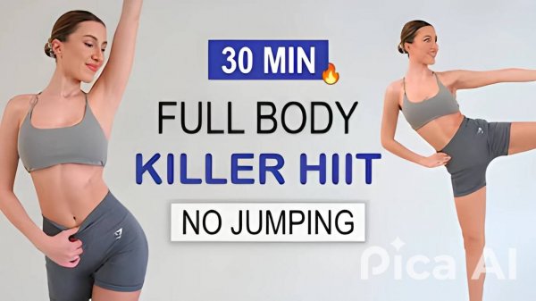 30 Min FULL BODY KILLER HIIT - Apartment Small Space Friendly _ Intense Fat Burn