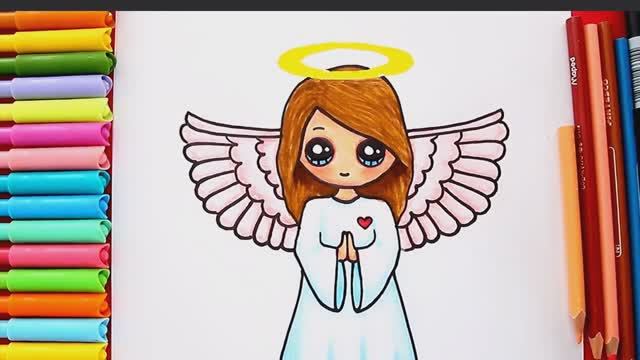 Как нарисовать КАВАИЙНОГО АНГЕЛА | Как нарисовать милого ангела смотреть онлайн