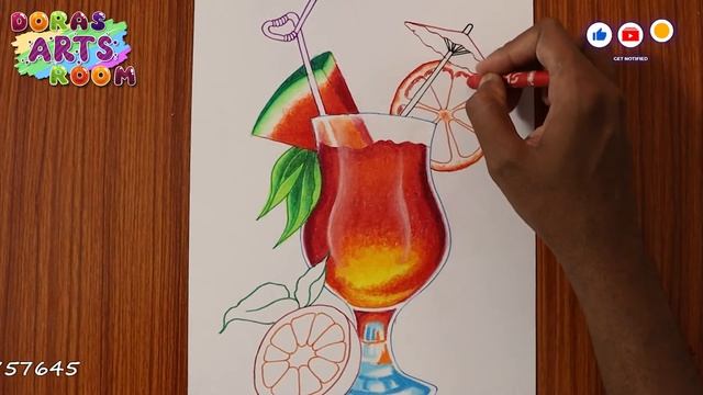 Learn Do Draw Fruit Juice/watermelon Drawing/Glass Drawing/Oil Pastles Drawing/Juice Glass drawing смотреть онлайн