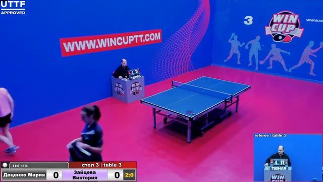Доценко Мария 3-1 Зайцева Виктория Турнир Восток 3 WIN CUP 09.12.20 Зал 3 смотреть онлайн