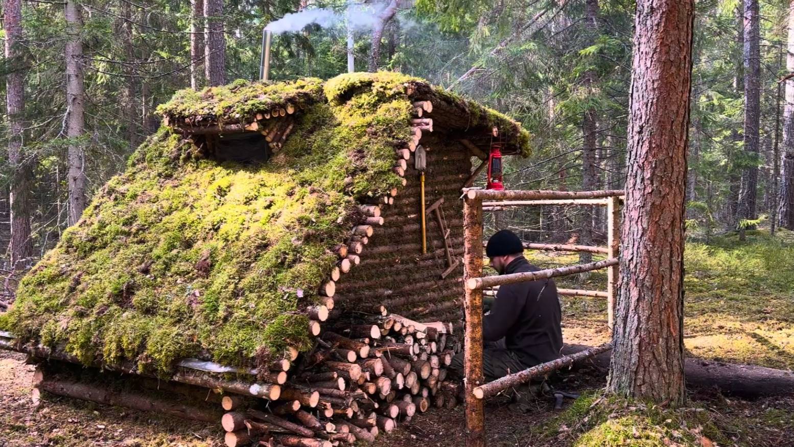 Жизнь в дикой природе 3 дня! Теплая хижина для выживания в лесу Жизнь вдали от сети смотреть онлайн