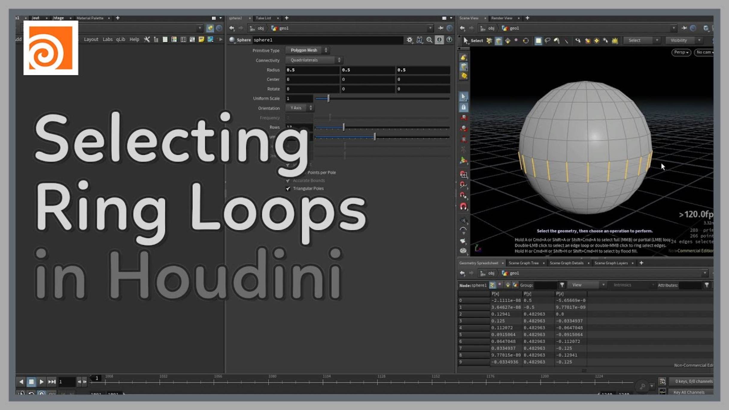 83 Selecting Ring Loops in Houdini смотреть онлайн