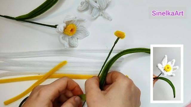 Нарцисс своими руками / Цветы из синельной проволоки / Нарциссы смотреть онлайн