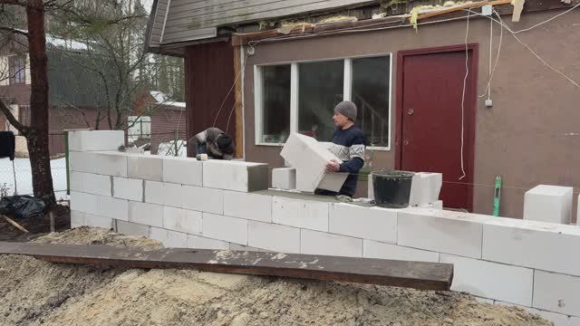 пристройка к дому из пеноблоков. Отзыв от заказчика смотреть онлайн