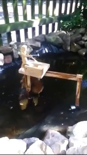 Mini Wasserrad mit einem antriebsmodell aus Eichenholz. смотреть онлайн