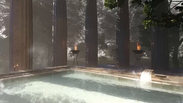 Журчание воды 🌿 Древнеримские ванны | Горячий источник в лесу | АСМР смотреть онлайн