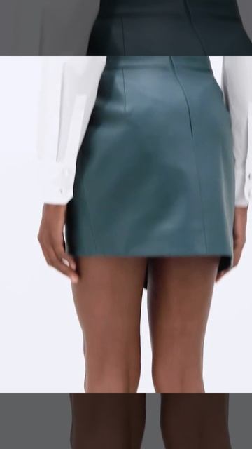 High rise asymmetric hem leather skirt смотреть онлайн