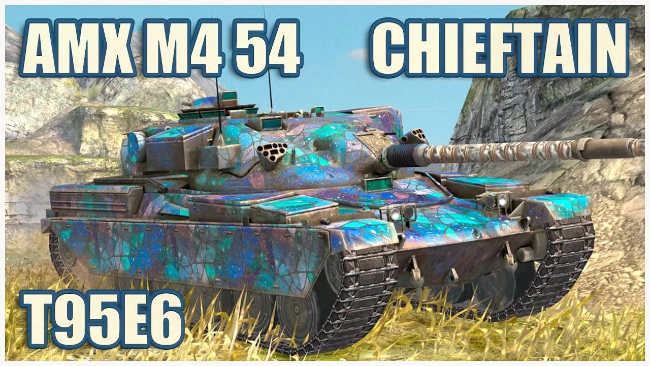 AMX M4 Mle. 54, Chieftain Mk. 6 & T95E6  Tanks Blitz Gameplay
