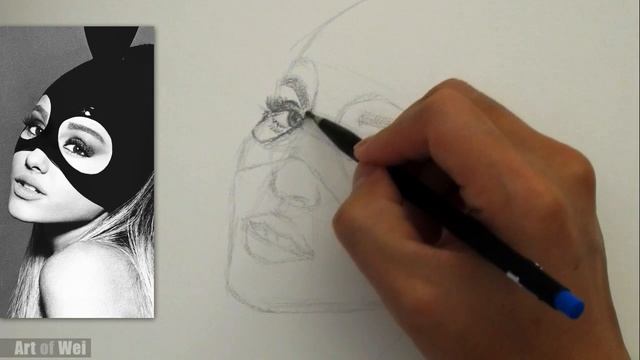 How to Draw Ariana Grande with Pencil смотреть онлайн