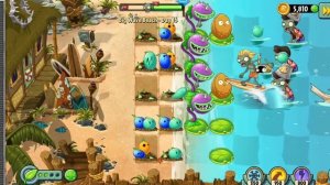 Уровень -16, Пляж больших волн, Растения против Зомби-2