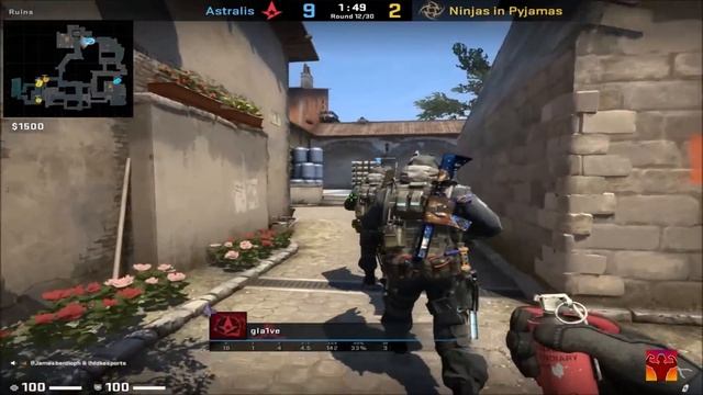 POV - Gla1ve (Astralis)(26-9) vs NiP / inferno / ECS Season 7 Finals смотреть онлайн