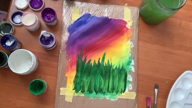 Кульбабки на веселковому фоні/Dandelions on a rainbow background translation. смотреть онлайн