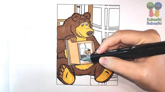 №221 👱♀️🐻 Masha and the Bear coloring book 🎨 Coloring pages Masha and Bear kids cartoons 🌈 Paintin смотреть онлайн