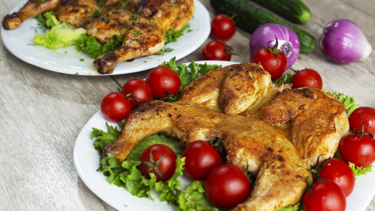 ЦЫПЛЕНОК ТАБАКА (тапака) წიწილა ტაპაკა. Вкуснейшая жаренная курица на сковороде. смотреть онлайн