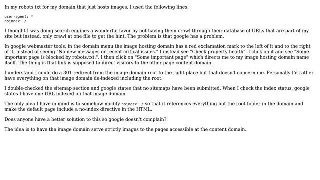 Webmasters: deindexing a whole domain with robots.txt created problems in google webmaster tools смотреть онлайн