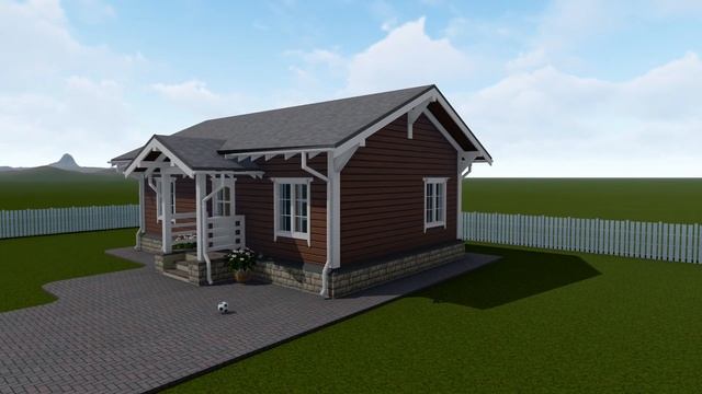 Проект деревянного одноэтажного дома Сойка под ключ 6 на 9 до 60 м2