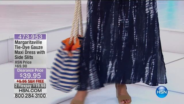 Margaritaville TieDye Gauze Maxi Dress with Side Slits смотреть онлайн