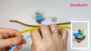 Попугай поделка миниатюра своими руками из синельной проволоки