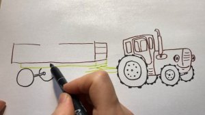 How to draw a Brown tractor. Як намалювати коричневий трактор. Коричневый трактор. Едет По полям