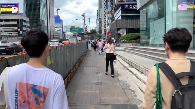 The Gangnam Retail District, Seoul, Korea (강남구; 江南區) Walking Tour - Weekday Traffic смотреть онлайн