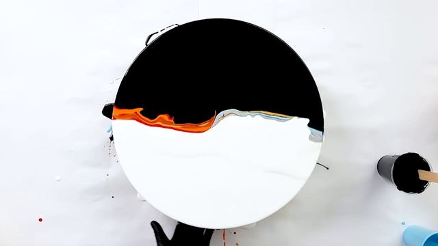 FIRE & ICE ~ Split Line Acrylic Pouring / Fluid Painting on 16" Panel смотреть онлайн