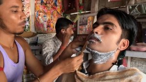 Индийская парикмахерская уличная стрижка в Бихаре | ASMR | Лечение квасцами