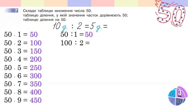Математика 3 клас НУШ. Множення і ділення круглих чисел (с.32) смотреть онлайн