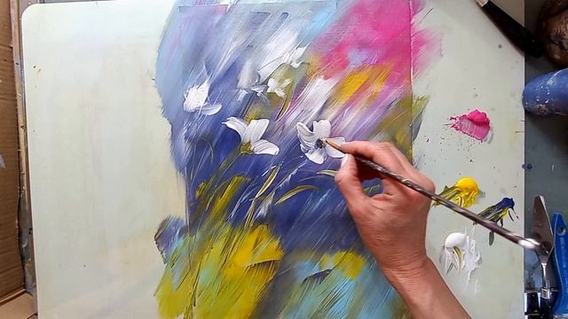 Wildflowers with Acrylic Paints/EASY/ Диви Цветя с Акрилни бои смотреть онлайн