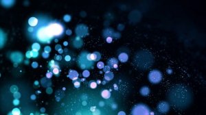 Красивый видеофон Синие блики на темном фоне эффект боке 1час HD