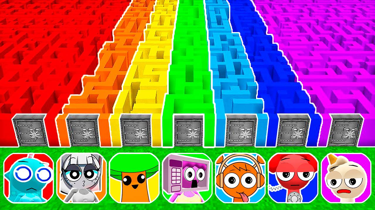 ПРЯТКИ В ОГРОМНЫХ ЛАБИРИНТАХ СПРУНКИ В МАЙНКРАФТ