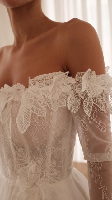 Свадебное платье Левкой из коллекции «Цветочная феерия» 2025 от бренда Anna Kuznetcova