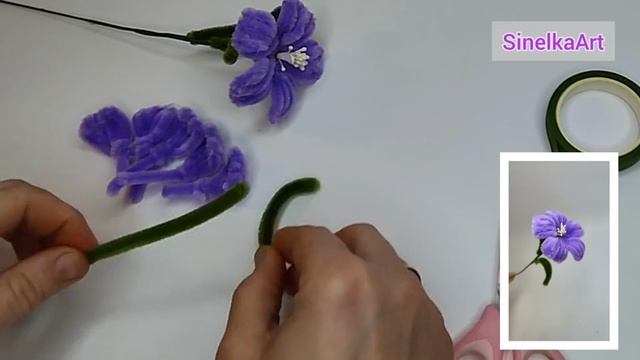 Цветок с тычинками своими руками мастер класс синельная проволока смотреть онлайн