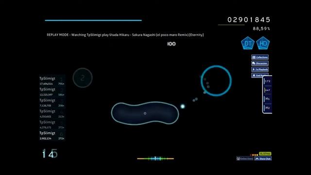osu! | Utada Hikaru - Sakura Nagashi (el poco maro Remix) | HDDT Pass смотреть онлайн