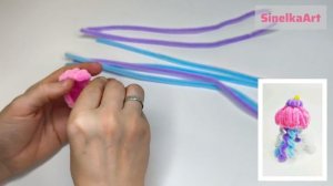 Медуза из синельной проволоки  / детские поделки