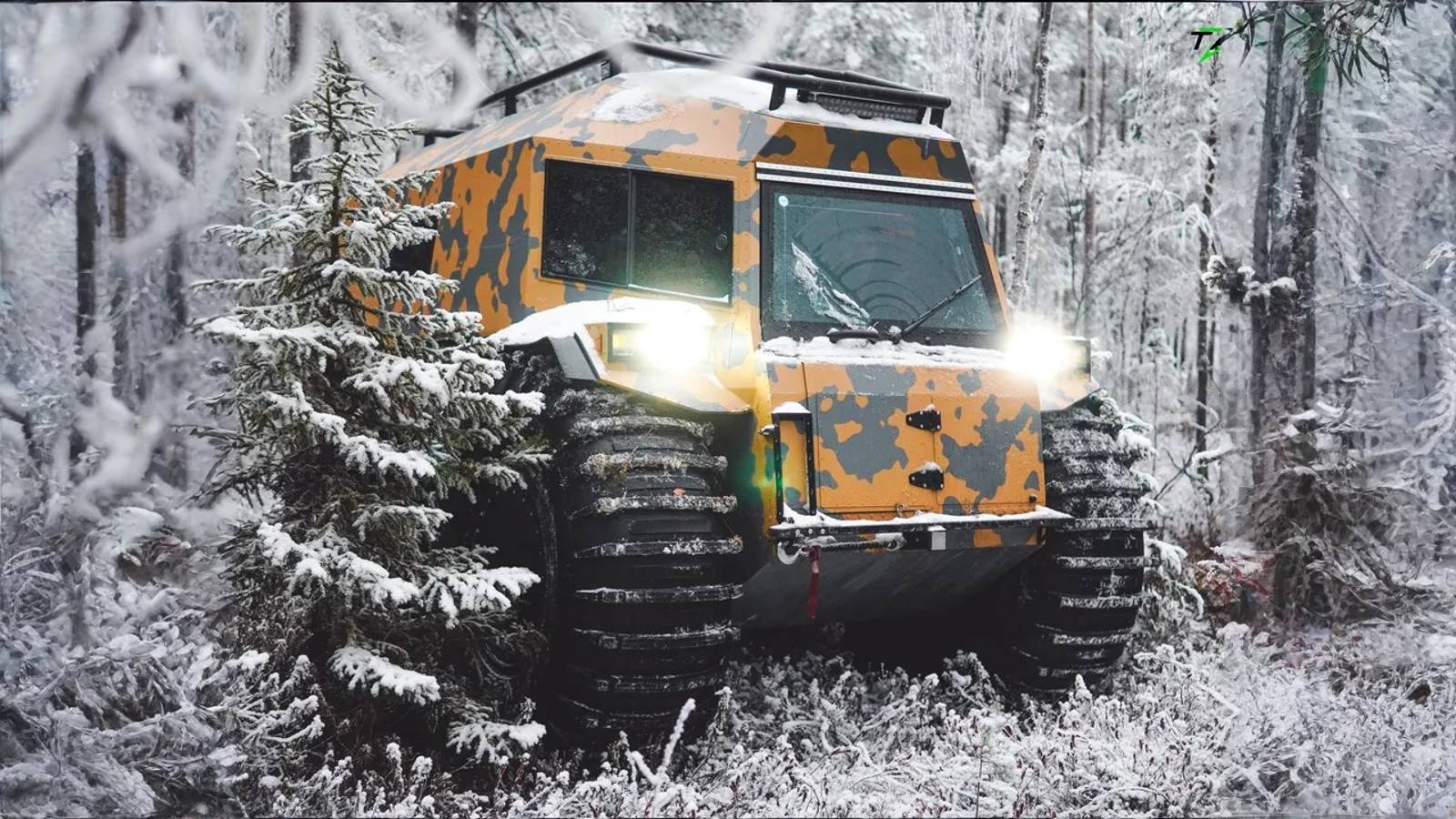 Вездеход Тайфун в необычном окрасе. Премиальный болотоход Тайфун. смотреть онлайн