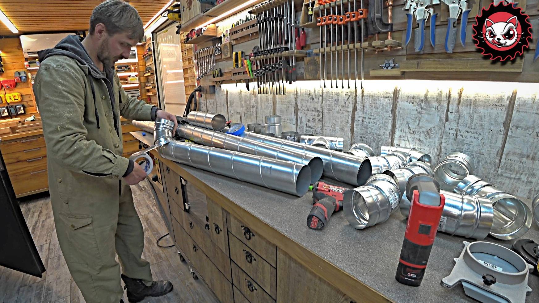 Разводка системы стружкоудаления в столярной мастерской. смотреть онлайн