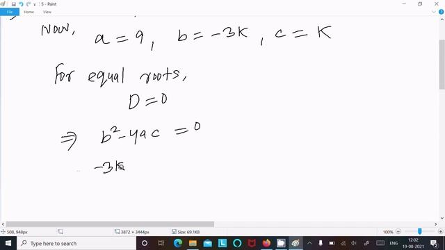 Find value of k quadratic equation 9x² - 3kx + k = 0 has equal roots смотреть онлайн