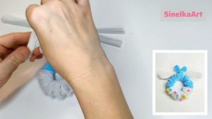 Пончик кавайи из синельной проволоки/ Идеи что сделать из синельной проволоки