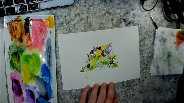 Basket of Spring Flowers Watercolor Process смотреть онлайн