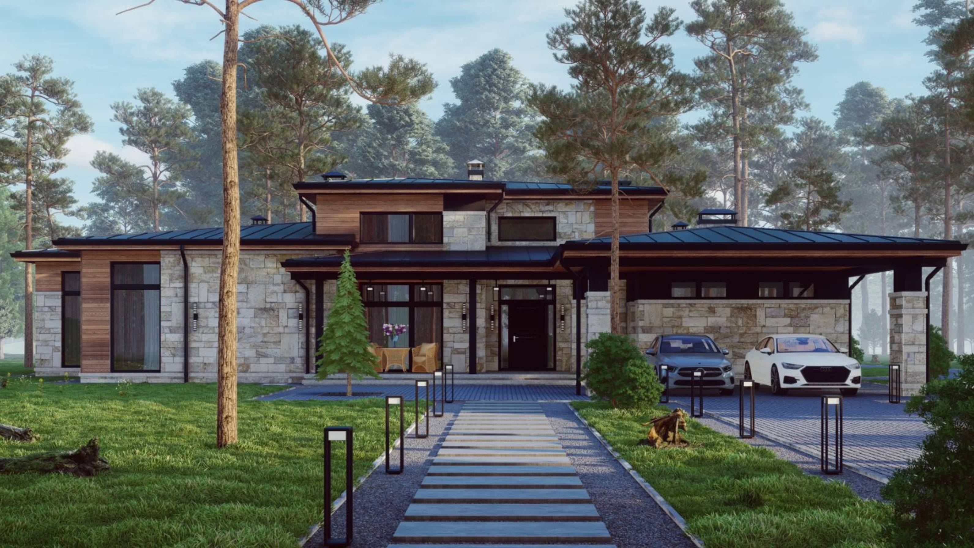 Загородный дом в стиле Американский Модерн