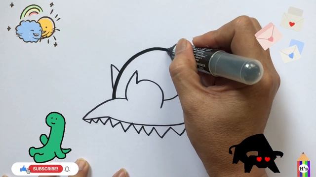 How To Draw a Cute Dinosaur | Bolalar uchun dinozavr rasm chizish | рисуем динозавра для детей смотреть онлайн