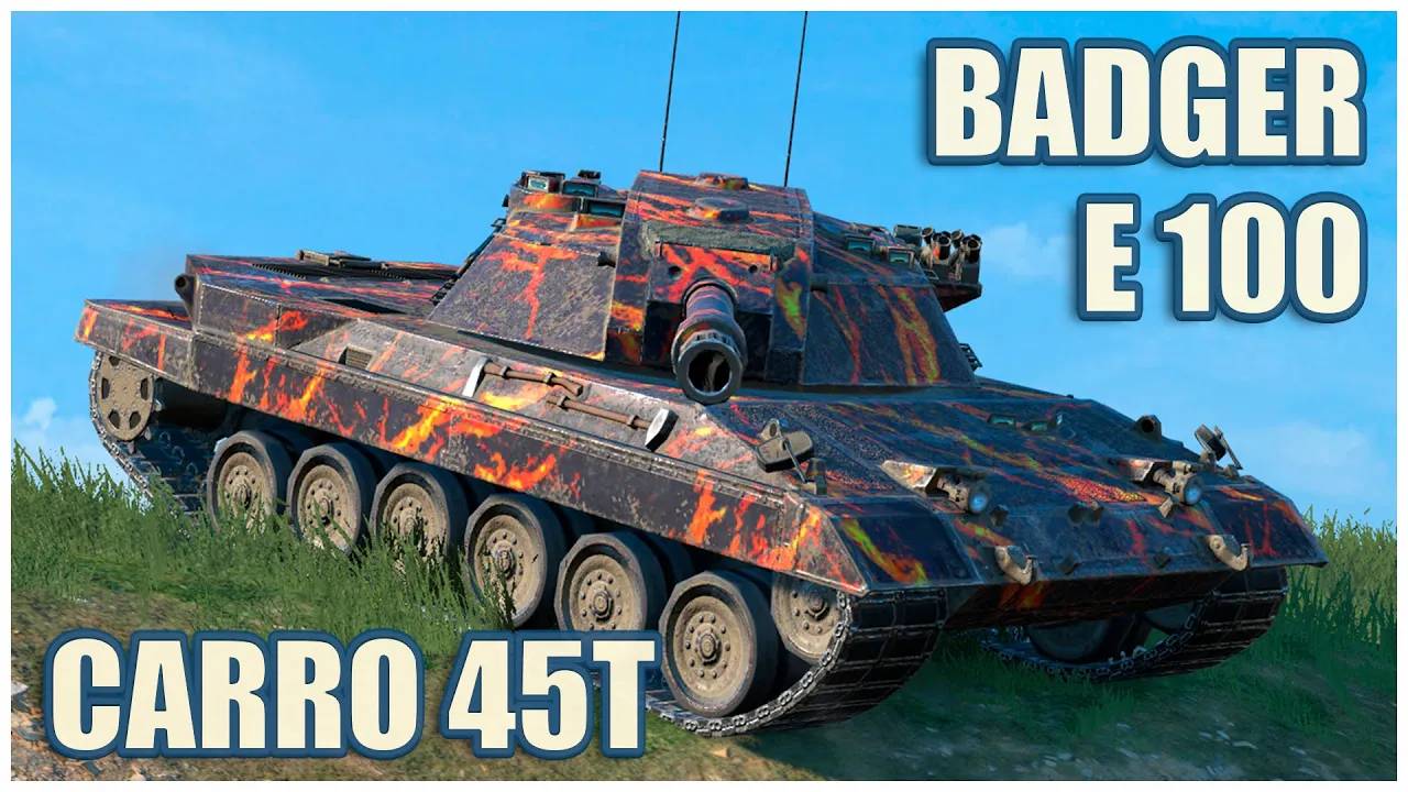 Carro 45t, FV217 & E 100  Tanks Blitz Gameplay