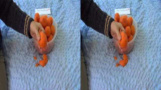 How to peel mandarin orange with one hand in 3D 4K UHD смотреть онлайн