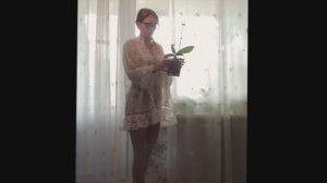 ❤️ Transparent windowsill cleaning a watering plants with Tina in a dress