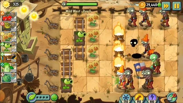 PVZ2.растения против зомби2.играем в дикий запад.😁😂😆 смотреть онлайн